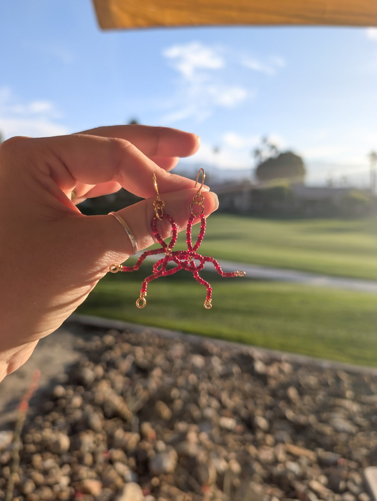 Beaded Bow - Cranberry