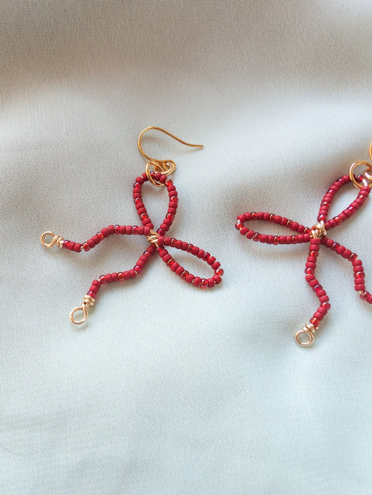 Beaded Bow - Cranberry