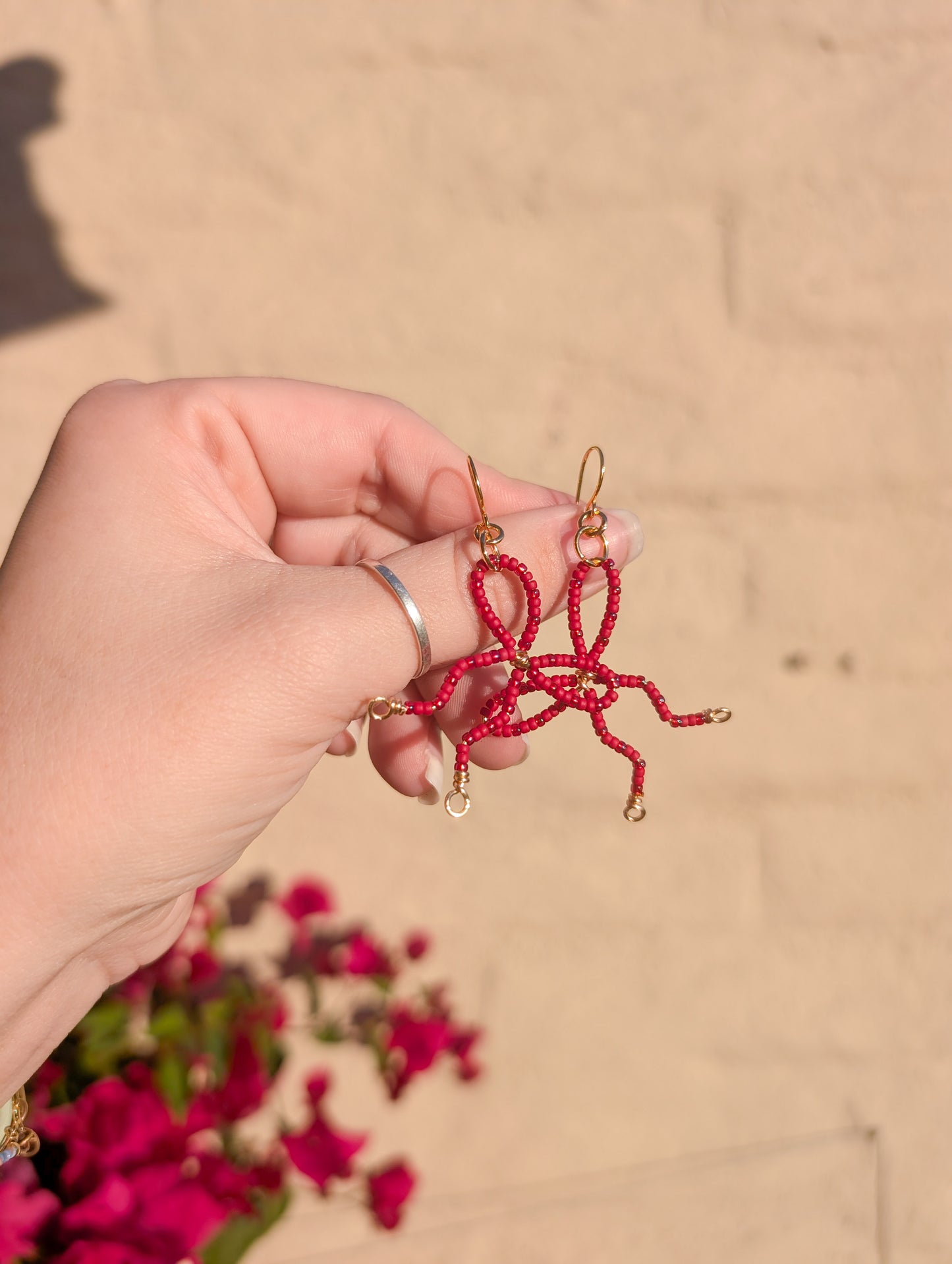 Beaded Bow - Cranberry