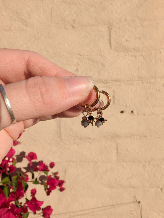 Mini Hoop Charms - Snowflake Jasper