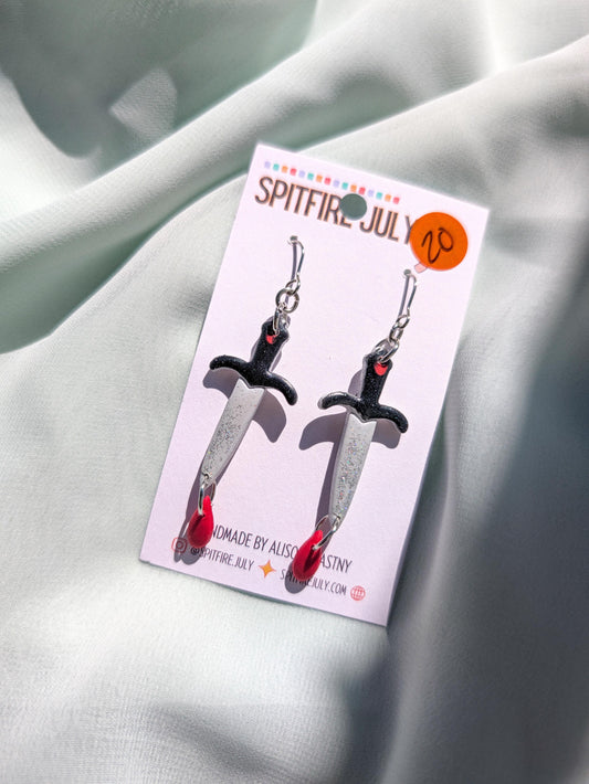 Stabbies - Silver Holographic & Black Swords with Drip