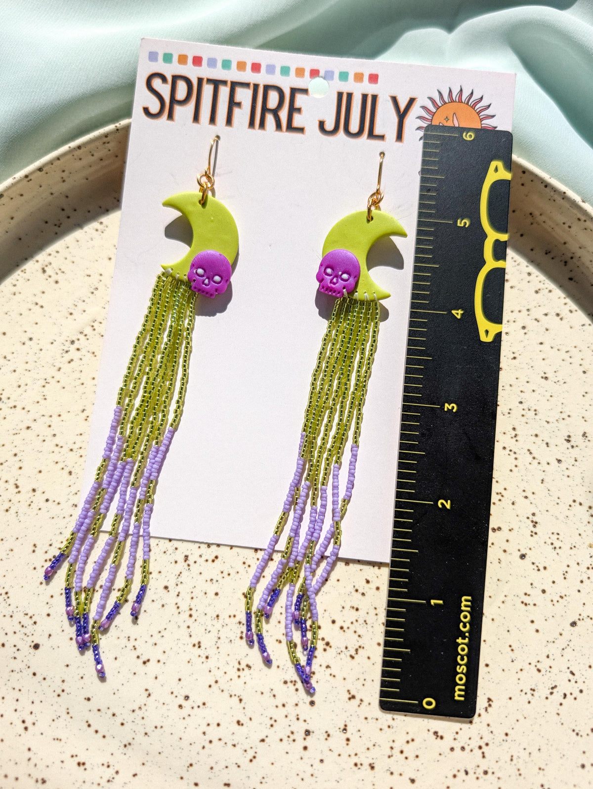 Skull & Moon Shoulder Dusters - Lime Ghoul Goo