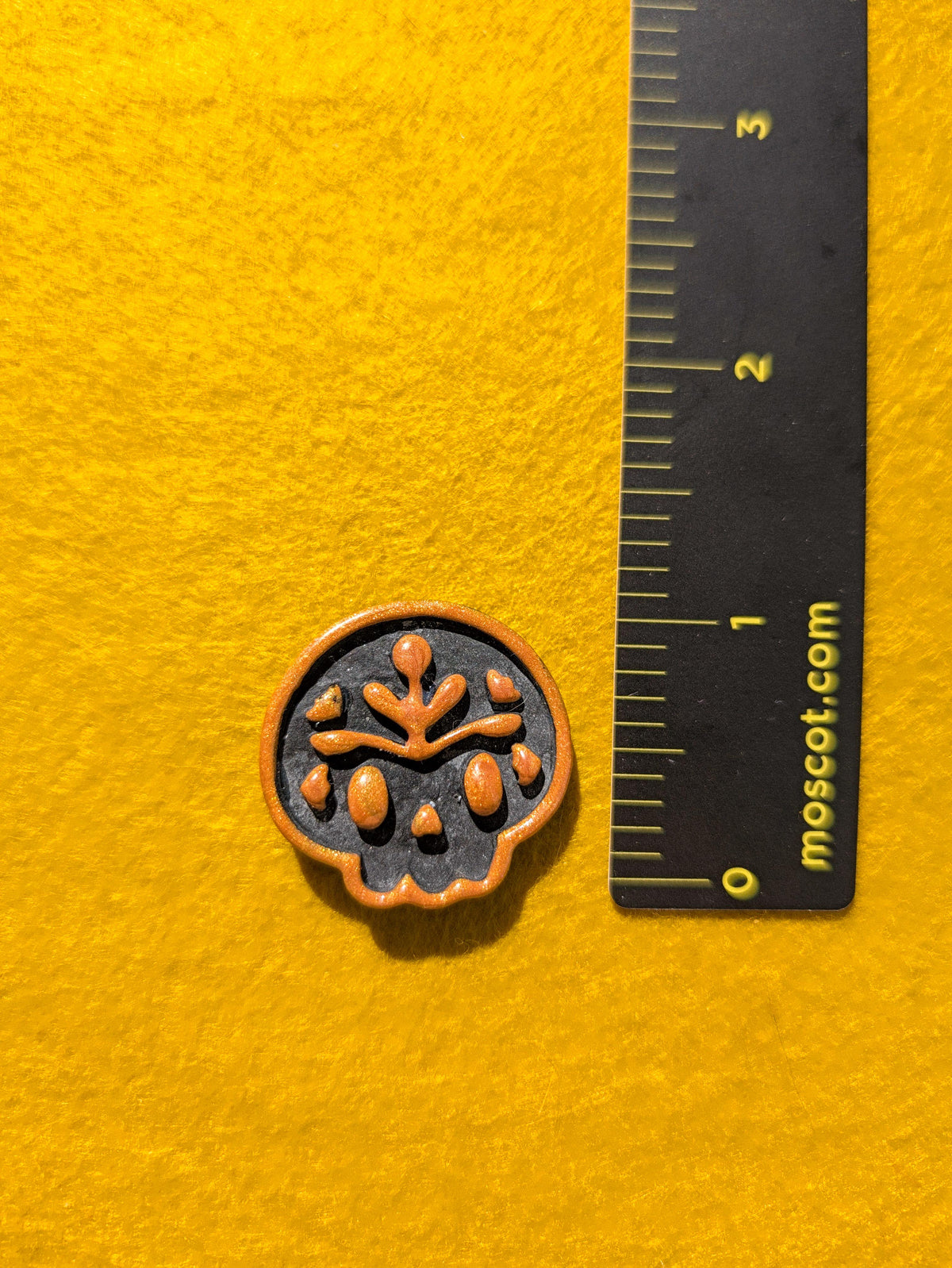 Fridge Magnet - Folk Skull - Black & Gold