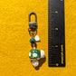 Bag Charm - Ceramic Turtle - Freshwater Pearl, Moss Agate, Shell Heart