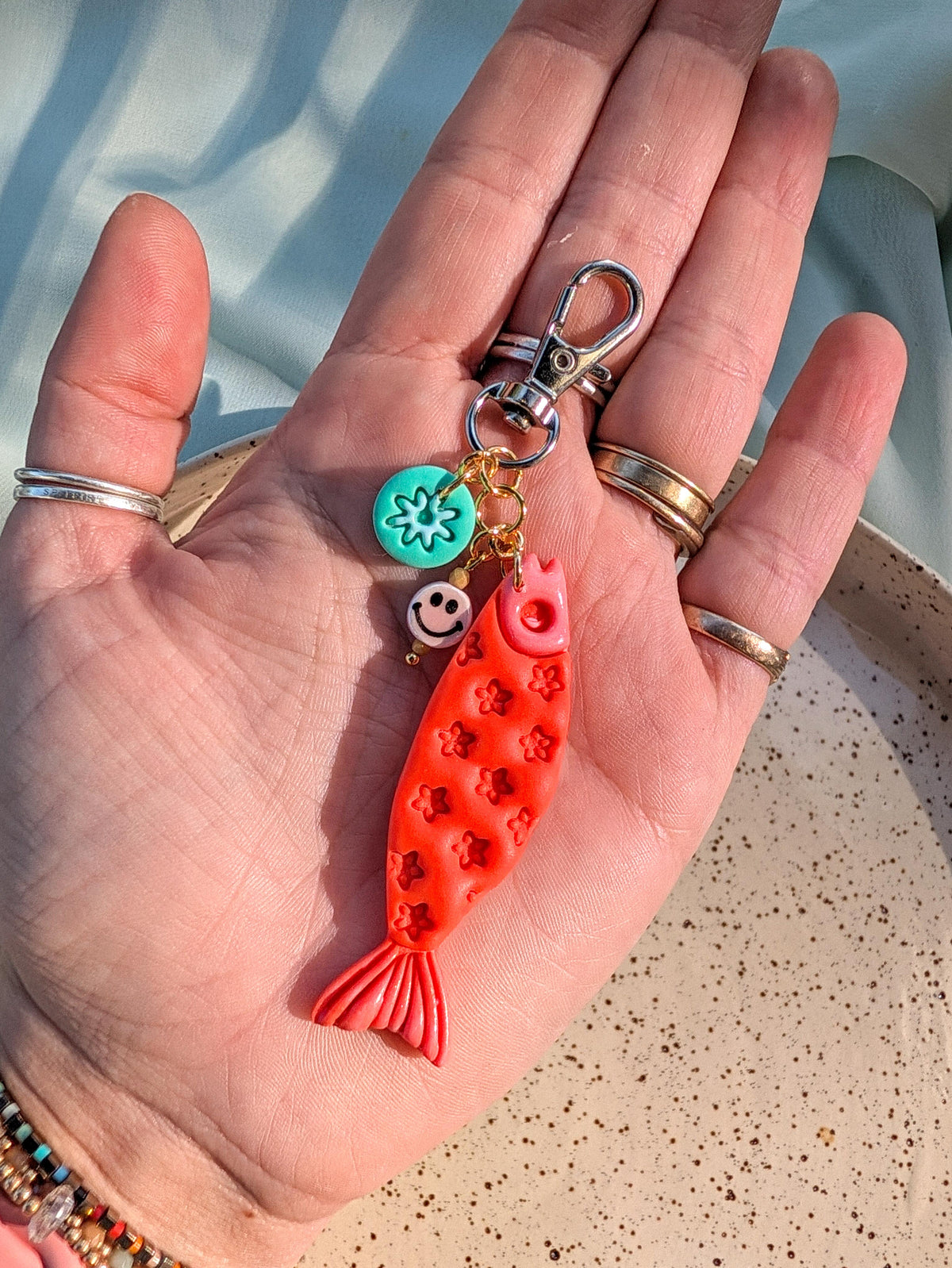 Bag Charm - Floral Sardine - Choose your Color
