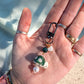 Bag Charm - Ceramic Turtle - Freshwater Pearl, Moss Agate, Shell Heart