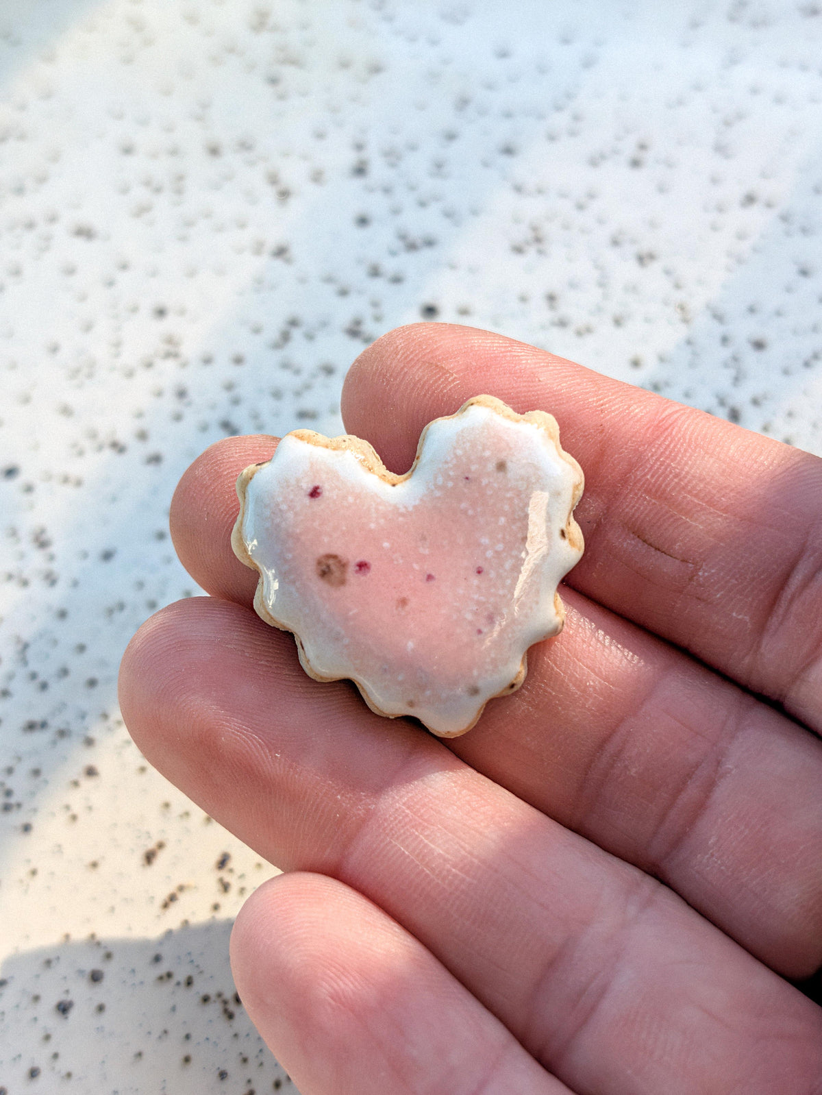 Fridge Magnet - Stoneware Pottery - Heart - Cherry Poptart