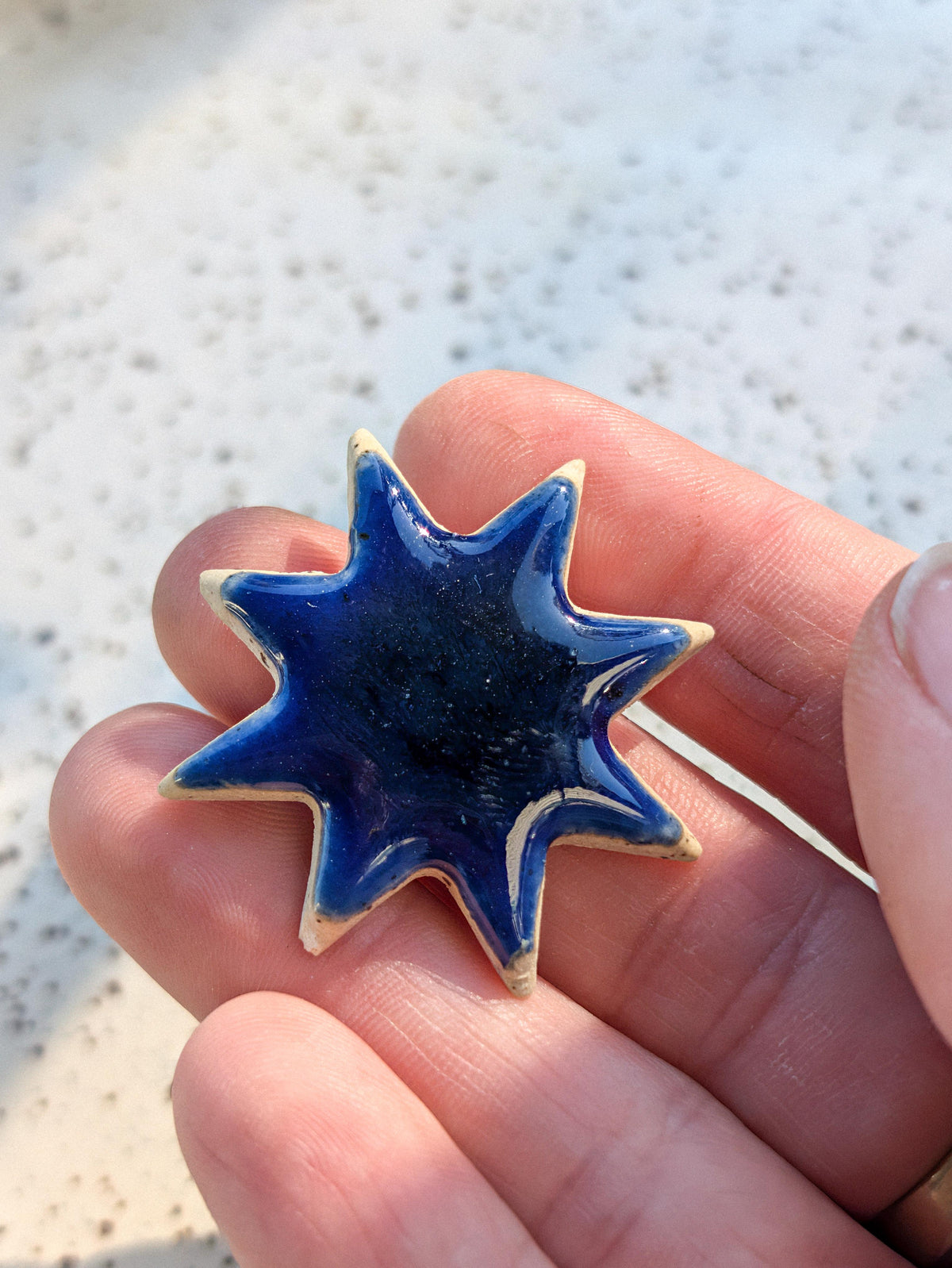 Fridge Magnet - Stoneware Pottery - Blue Spark