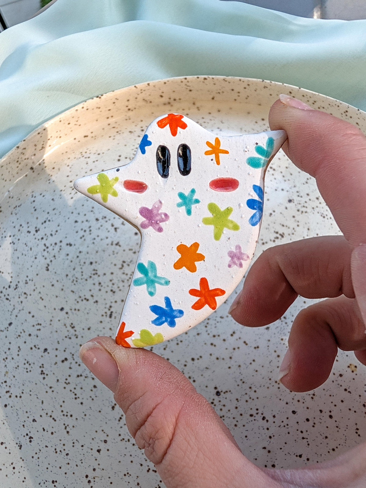 Magnet - Floral Ghostie - Stoneware