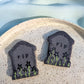 Magnet - RIP Black Flowers - Stoneware