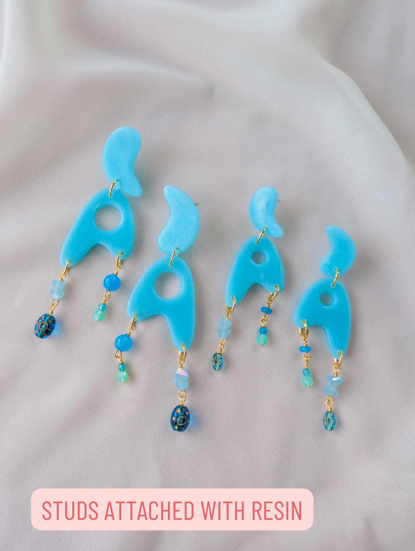 Jetsons - Blue Raspberry - Agate, Crystal, Twinkle Beads - Buffed