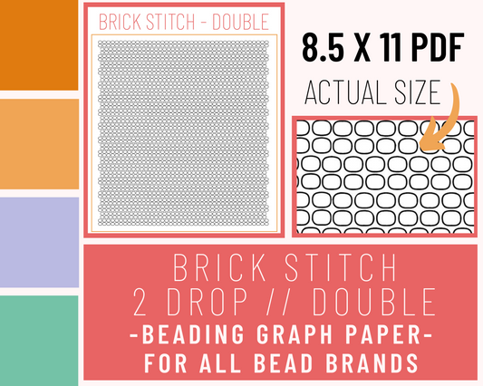 Double // 2 Drop Brick Stitch - Graph Paper PDF