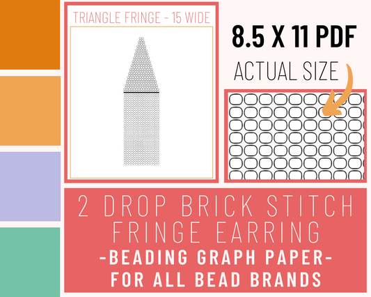 Fringe // 2 Drop Brick Stitch Triangle // Up to 15 Columns Wide - Graph Paper PDF