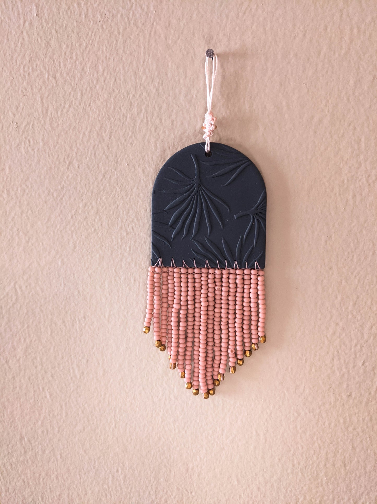 Wall Hanger - Palm - Deep Cyan, Pink, Mustard
