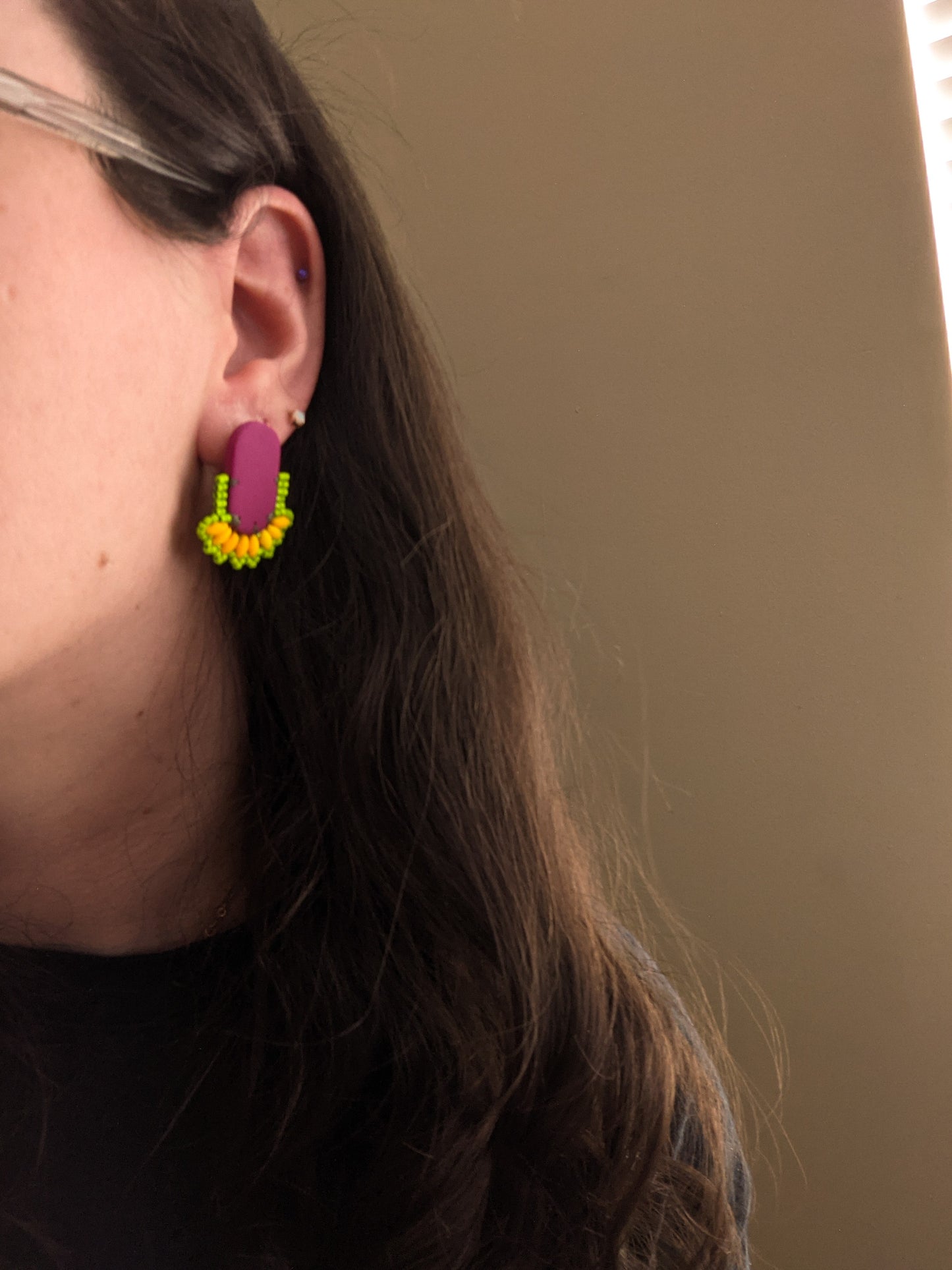 Oval Stud - Speckled Bronze