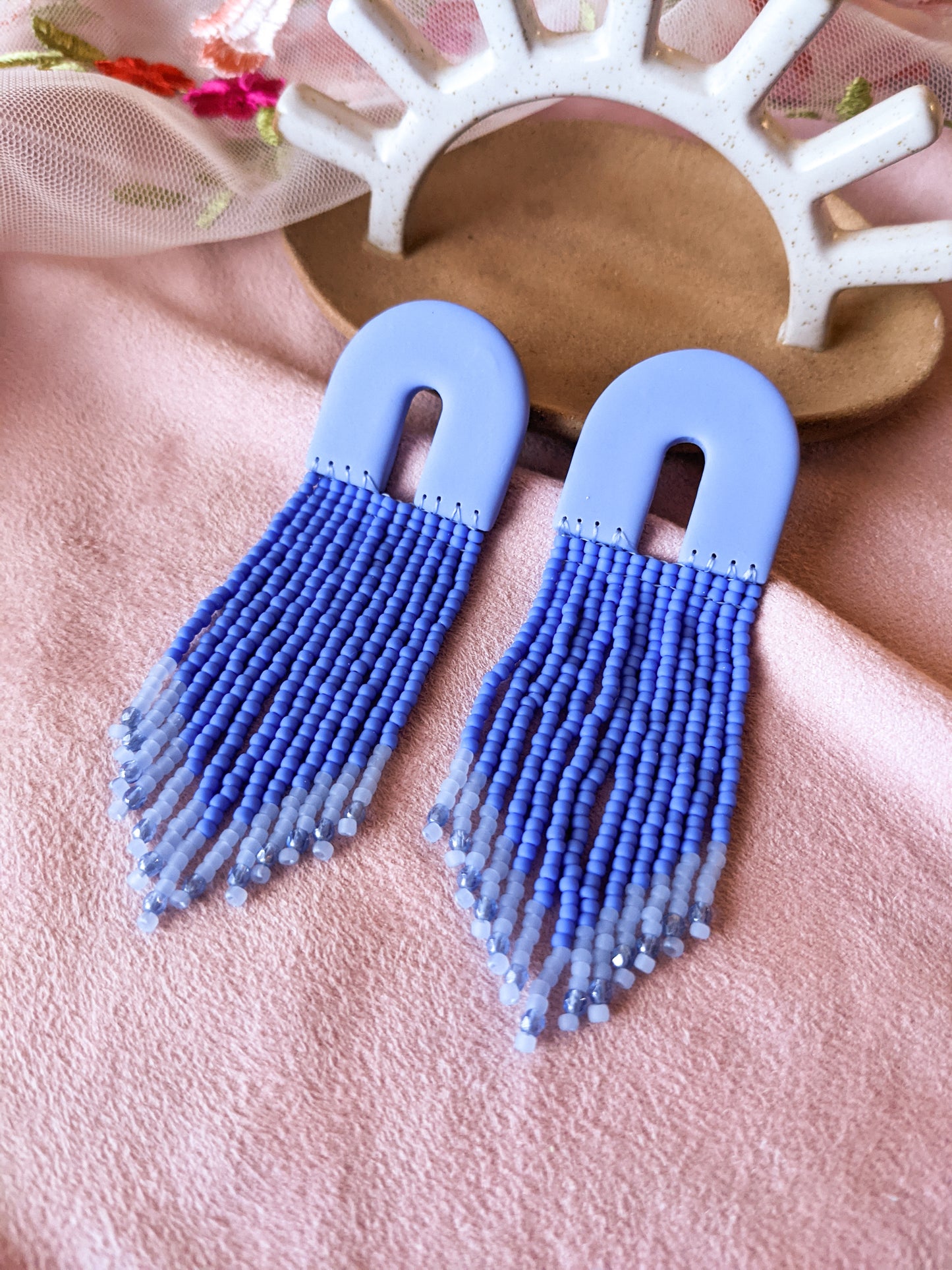 Arch Fringe - Periwinkle - Denim Crystal Tipped