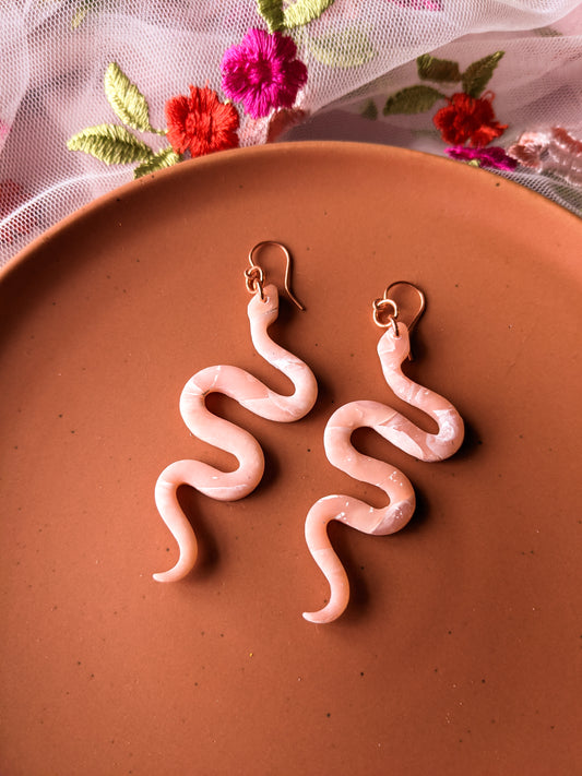 Snake - Rose Quartz & Copper