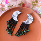 Moon Fringe - Matte Black - Maxi - Howlite & Malachite