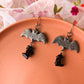 Bats - Silver with Black Onyx