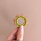 Daisy Circlet - Chartreuse & Peach - 18 inch Gold Filled