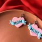 Mom Heart Banner - Pink & Mint