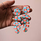 Big Ass Moons - Mint & Mandarin Checkerboard