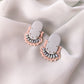 Oval Stud - Sage & Blush