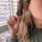 Oval Stud - Sage & Blush