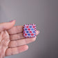 Pin - Square Dotty - Pink & Purple - Tie Tack Style